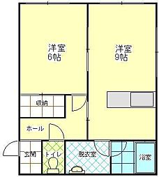 グランデール弐拾番館 1LDKの間取図画像
