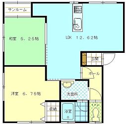 キャッスルフォーシーズンA 2LDKの間取図画像