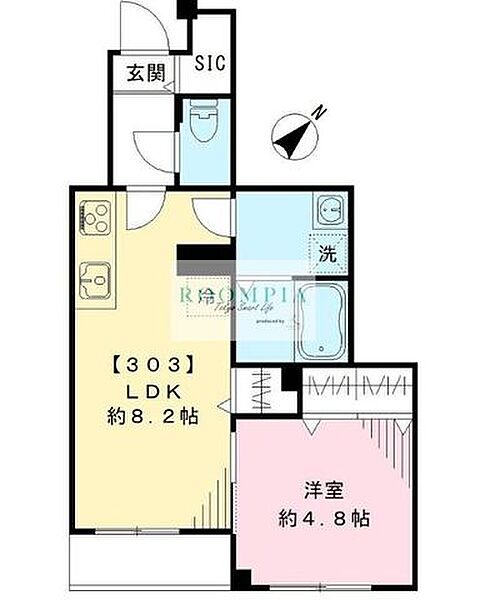 パピエ旗の台 303｜東京都品川区旗の台５丁目(賃貸マンション1LDK・3階・33.92㎡)の写真 その2