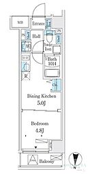 クラリティア板橋本町 1DKの間取図画像
