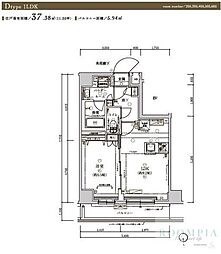 メインステージ浮間舟渡 1LDKの間取図画像