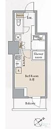 クロスレジデンス高田馬場 ワンルームの間取図画像