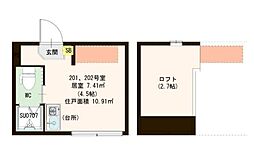 Latte池袋本町 ワンルームの間取図画像