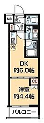 ハーモニーレジデンス中野NORTHARAI 1DKの間取図画像