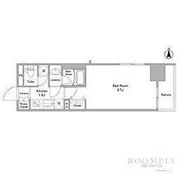 BPRレジデンス西早稲田 1Kの間取図画像