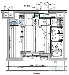 メインステージ板橋蓮根2 ワンルームの間取図画像
