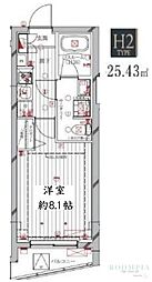 レガリス洗足池 1Kの間取図画像