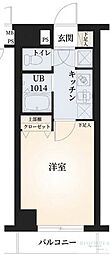 菱和パレス青山南 1Kの間取図画像