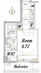 メイクスデザイン高田馬場 1Kの間取図画像