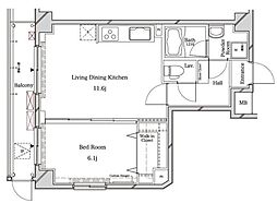 ラフィスタ中野鷺宮 1LDKの間取図画像