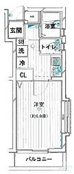 プレール・ドゥーク新中野 1Kの間取図画像