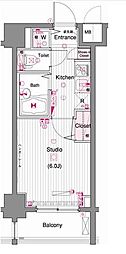 ガーラ・シティ門前仲町 1Kの間取図画像