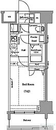 グランシアタワー亀戸 1Kの間取図画像