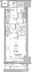 クレヴィスタ押上 1Kの間取図画像