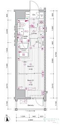 PREMIUMCUBE上野 2Kの間取図画像