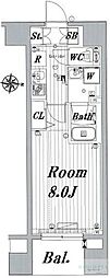 メイクスデザイン新宿 1Kの間取図画像