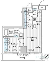 セリオ落合東中野 1LDKの間取図画像