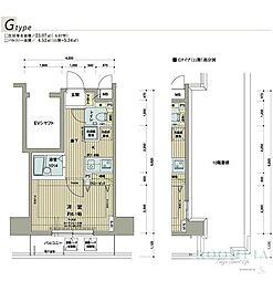 メインステージ西新宿 1Kの間取図画像
