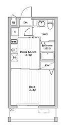 アーバンパーク六町 1DKの間取図画像