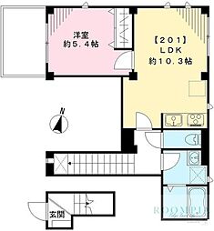 ソラーナ新宿 1LDKの間取図画像