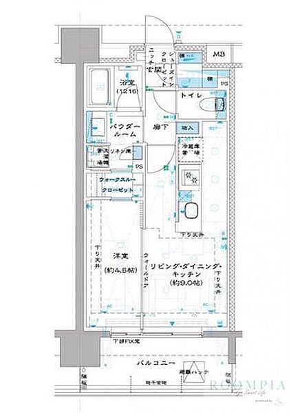 オーパスレジデンス中板橋 807｜東京都板橋区中板橋(賃貸マンション1LDK・8階・35.37㎡)の写真 その2