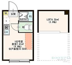 ハーモニーテラス十条 102 ｜ 東京都北区中十条３丁目6-11（賃貸アパート1R・1階・10.58㎡） その2