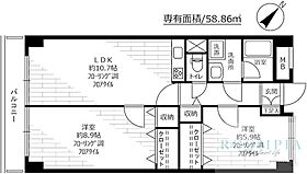 シェトワ代々木 205 ｜ 東京都渋谷区代々木４丁目22-14（賃貸マンション2LDK・2階・58.86㎡） その2