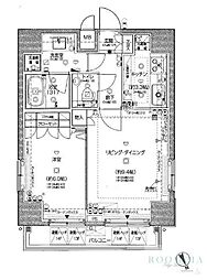 パレステュディオ四谷 13階1LDKの間取り