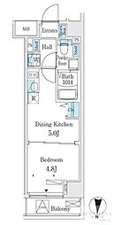クラリティア板橋本町 3階1DKの間取り