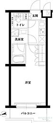 ルーブル高島平弐番館 4階1Kの間取り