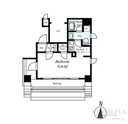 ディアレイシャス亀戸 7階1Kの間取り