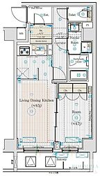 ブライズフォルム墨田 4階1LDKの間取り