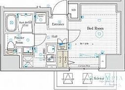 ベルグレード王子DUE 9階1Kの間取り