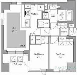 オーパスレジデンス日本橋水天宮 4階3LDKの間取り