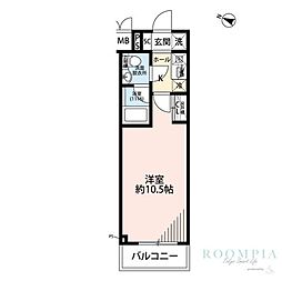 プレール・ドゥーク中板橋2 1Kの間取図画像