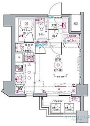 CREVISTA代田橋 1Kの間取図画像