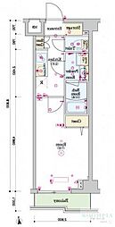 スカイコートグレース新宿中落合 1Kの間取図画像