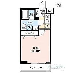 プレール・ドゥーク志村三丁目 1Kの間取図画像