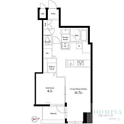 グローバン板橋 1LDKの間取図画像