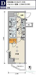 スカイコートルーベンス西早稲田 1Kの間取図画像