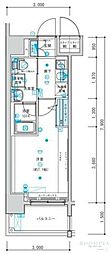 メインステージ森下 1Kの間取図画像