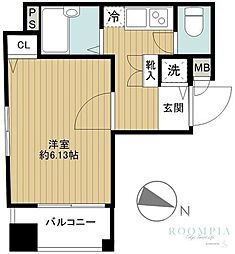 シンシアFOUR-D幡ヶ谷 1Kの間取図画像
