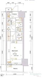 アルテシモアルド 1Kの間取図画像