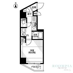 プレール・ドゥーク豊島園 1Kの間取図画像