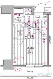 GALAGRANDY池袋2 1Kの間取図画像