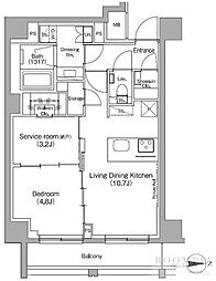ザ・パークハビオ高円寺レジデンス 1SLDKの間取図画像