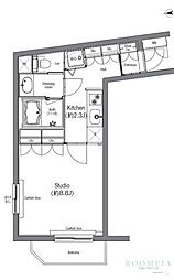 Aden北沢 1Kの間取図画像