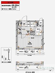 メインステージ赤塚 1Kの間取図画像
