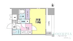 リバーレ東新宿 1Kの間取図画像