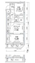 アイルプレミアム向島 2DKの間取図画像